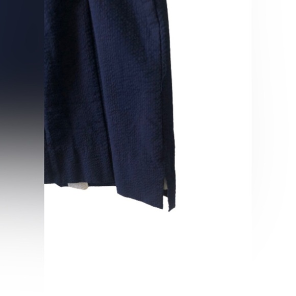 Lauren James James Bailey nvy cttn blnd md wght seersckr    slvlss shth drssSZ S - Picture 7 of 8